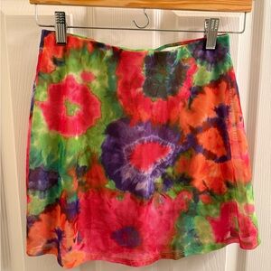 Los Angeles Apparel Micro Mesh Mini Skirt tie-dye small medium